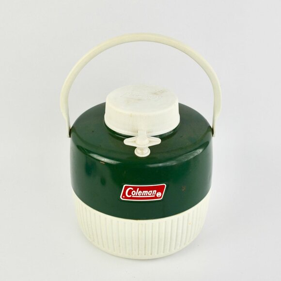 Vintage Coleman Green Metal Plastic Cooler Beverage 1 Gallon - Picture 1 of 8
